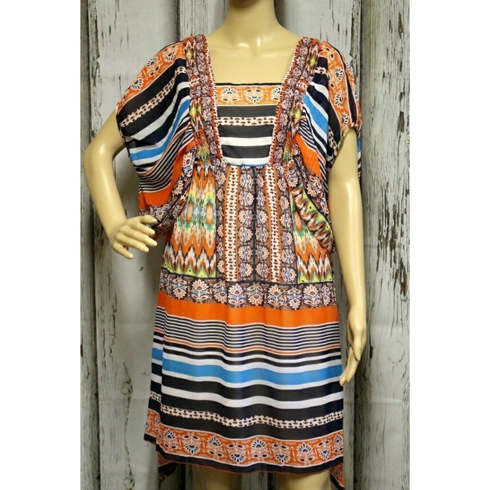 Vintage One World Women Size S Empire Waist Chiffon Summer dress - Picture 4 of 12